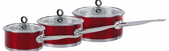 Morphy Richards Accents 3 Piece Pan Set - Red
