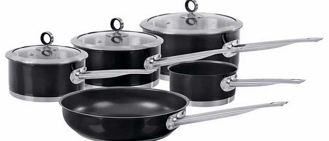 Morphy Richards Accents 5 Piece Pan Set - Black