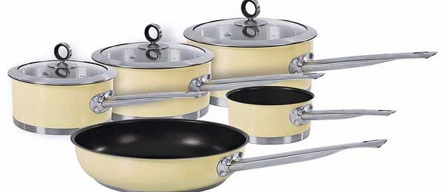 Morphy Richards Accents 5 Piece Pan Set - Cream
