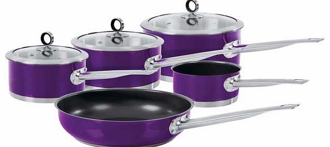 Morphy Richards Accents 5 Piece Pan Set - Purple