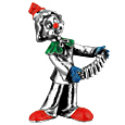 Morpier Firenze Hand Painted Silver Clown with Accordion