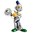 Morpier Firenze Hand Painted Silver Clown with Cymbals