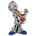 Morpier Firenze Hand Painted Silver Clown with Mandolin