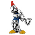 Morpier Firenze Hand Painted Silver Clown with Sax
