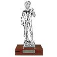 Michelangelo` David Sculpture Layered in Sterling Silver