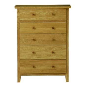 Morris Furniture Avenue Solid Oak 5 Drawer Chest