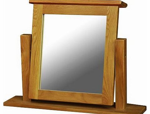 Roma Wood Dressing Table Mirror with Laquered Finish, Oak