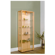 Morton 2 Door Glass Display Cabinet, Beech