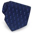 Blue Little Bee Design Woven Silk Tie