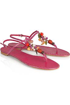 Fruit embellished flat sandals