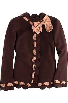 Ribbon trim wool felt jacket