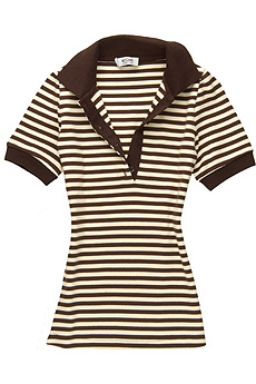 Striped short sleeve polo shirt