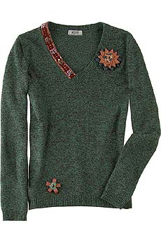 Moschino Cheap & Chic Wool bejeweled sweater