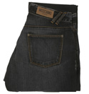 Dark Denim Creased Effect Straight Leg Zip Fly Jeans - 34 Leg