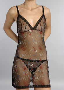Embroidered Mesh chemise