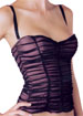 Gathered Mesh on microfibre bustier with detachable straps