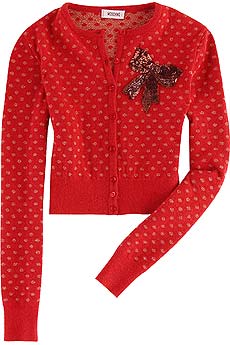 Glitter dot cropped cardigan