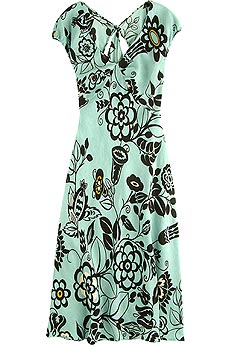 Mexican print linen jersey dress