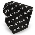 Moschino Pipe Pattern Black Woven Silk Tie