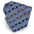 Moschino Pipe Pattern Sky Blue Woven Silk Tie