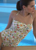 Vintage Flower swimsuit with ruched sides