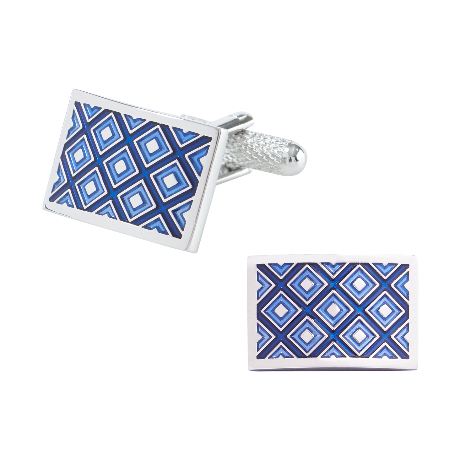 Moss 1851 Blue Enamel Cufflinks