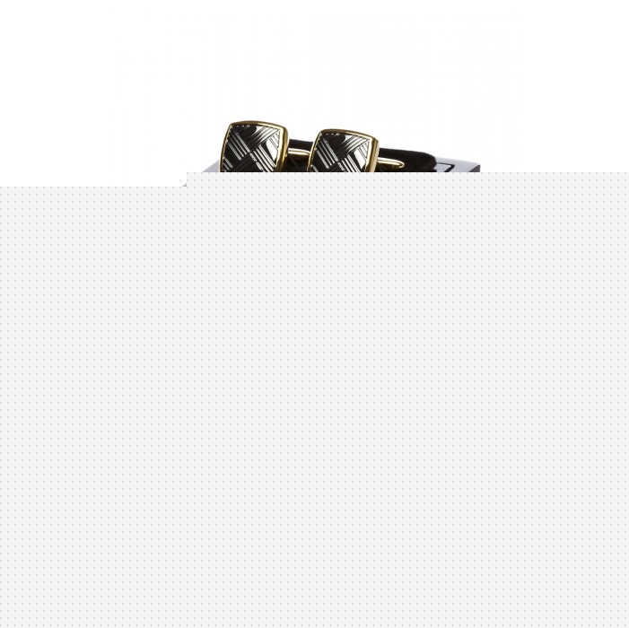 Moss 1851 Engraved Crosshatch Cufflinks Gold And