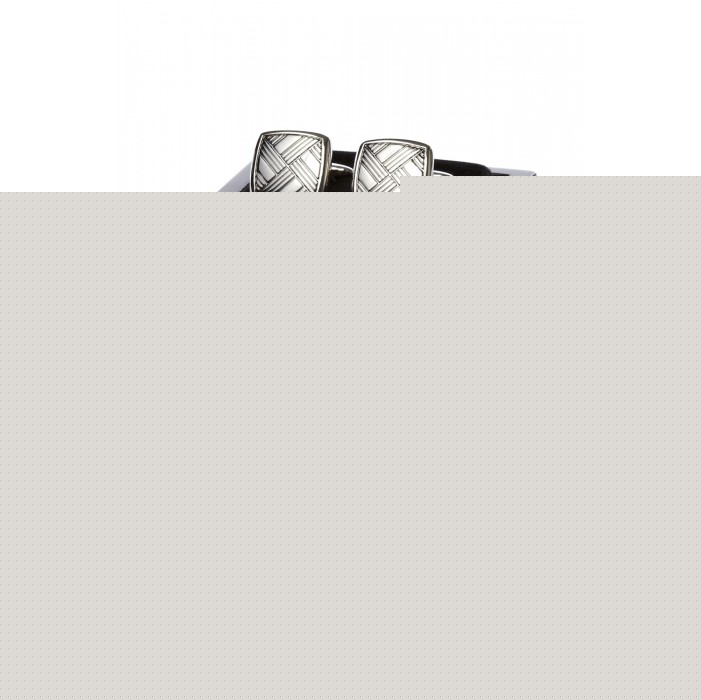 Moss 1851 Engraved Crosshatch Cufflinks Silver