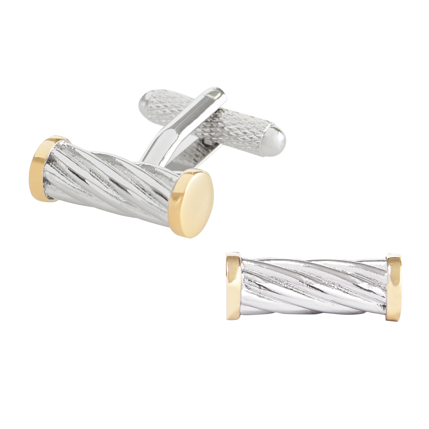 Moss 1851 Gold Twisted Rope Barrell Cufflinks