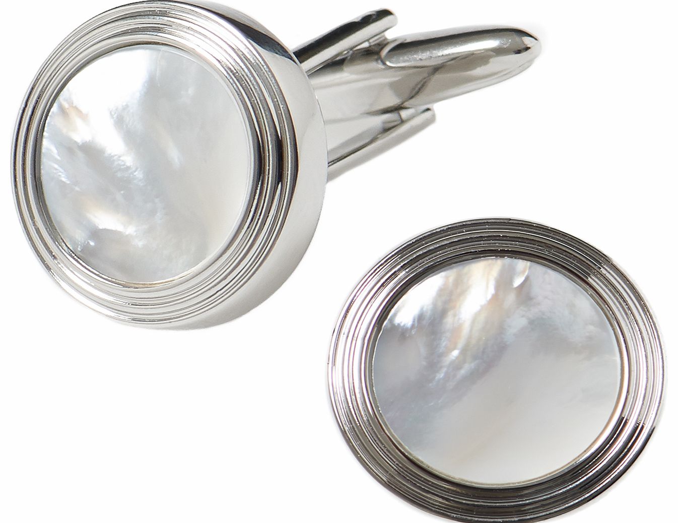 Moss 1851 Mother of Pearl Round Cufflinks