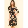 Indie Dress in Black Silhouette Rose