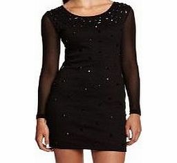 Motel Peppi Body Con Womens Dress Black/Black Small