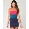 Motel Rocks Motel Ava Strapless Bodycon Dress in Pink and Navy