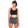 Motel Rocks Motel Bally Scoop Back Crop Top in Black