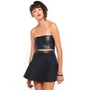 Motel Rocks Motel Bandeau Crop Top in Black PU