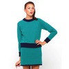 Motel Barcelona Knit Jumper in Teal and Navy