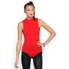 Motel Rocks Motel Bindi Open Back Turtleneck Leotard in Red