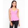 Motel Rocks Motel Boa Peplum Top in Bubblegum Pink
