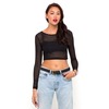Motel Rocks Motel Bonnie Crop in Black Stripe Net