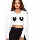 Motel Bonnie Crop Top in White with Black Sequin
