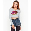 Motel Rocks Motel Bonnie Long Sleeve Crop Top in Sequin ZAP