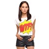 Motel Rocks Motel Box Crop WTF Print T Shirt in White