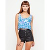 Motel Rocks Motel Cami Crop Vest in Blue Marble Print