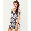 Motel Rocks Motel Catalina off shoulder Dress in Tonal Floral