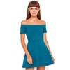 Motel Rocks Motel Catalina Off Shoulder Skater Dress in Jade