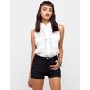 Motel Cello Sleeveless Point Collar Shirt in White