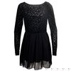 Motel Cillia Skater Dress in Black Flocked Baroque