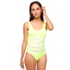Motel Rocks Motel Citrine Mesh Panel Swimsuit in Yellow