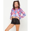 Motel Rocks Motel Crop Sweat in Multicoloured Tie Dye Print