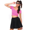 Motel Rocks Motel Dana Off Shoulder Crop Top in Pink and